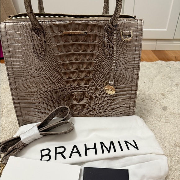 ⛅️NWT Brahmin Caroline Silver Lining Melbourne - Picture 1 of 11
